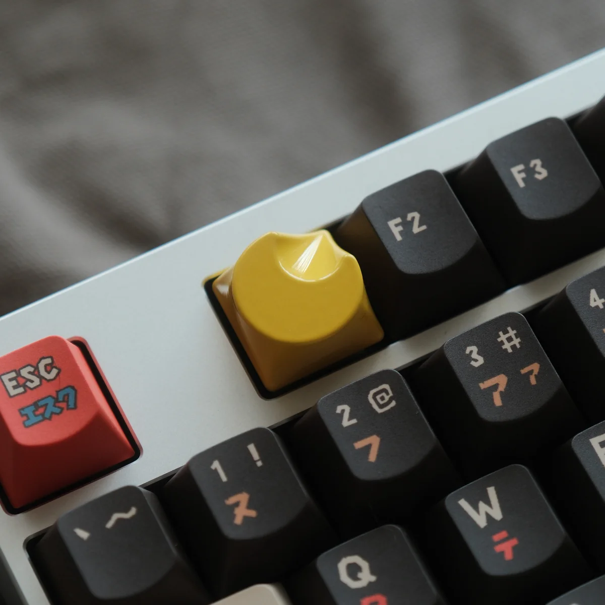 Elegant metallic artisan keycap designed for ESC or R4 key position