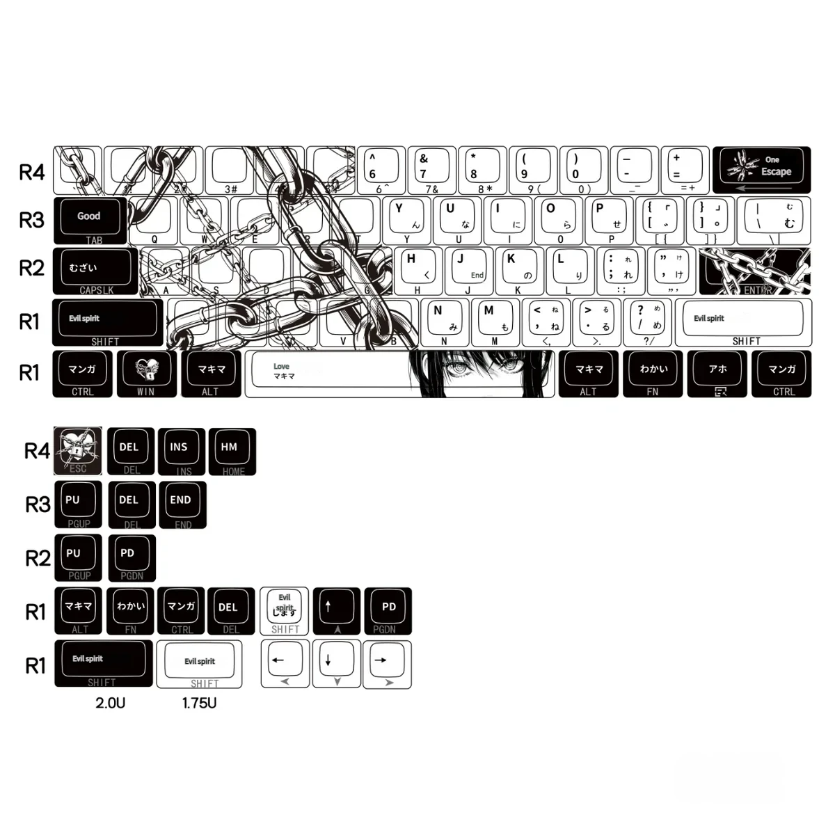 Chainsaw Man Makima Pbt Keycap Set Backlit Keyboard product image
