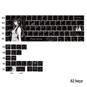 Full layout view of Chainsaw Man Reze keycaps