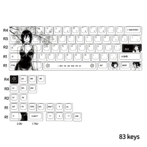 Chainsaw Man Reze keycaps in Cherry profile, showcasing PBT texture