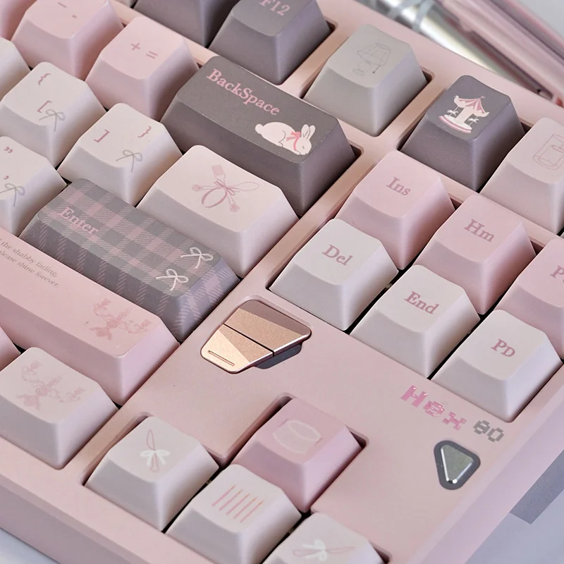 Side view of Cherry profile Gentle World keycaps