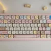 Chiikawa Joke Bear keycap set on mechanical keyboard