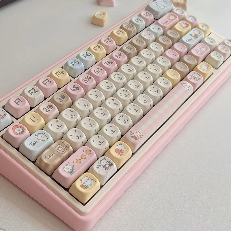 Close-up of Chiikawa PBT dye-sublimation keycaps