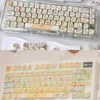 Chiikawa Usagi PBT backlit keycap set with translucent legends on a mechanical keyboard