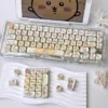Close-up of Chiikawa Usagi keycaps showing character details and RGB light-through effect