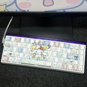 Cinnamoroll PBT Keycap Set on mechanical keyboard
