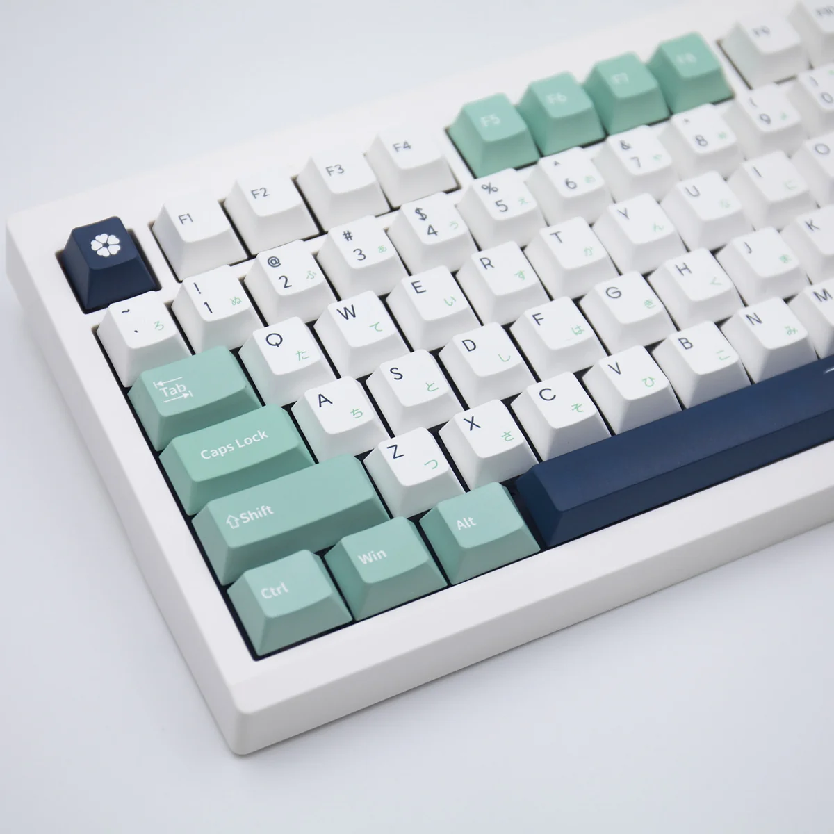 Cyan Classic Emblem Keycap Set for custom keyboards