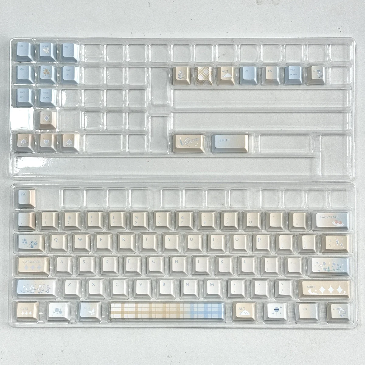 Cloud Floral Keycap Set packaging, ready for shipment from Noveltykeycaps
