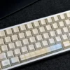Top-down view of the Cloud Floral Keycap Set installed, demonstrating full layout compatibility