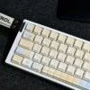 Close-up of Cloud Floral keycaps highlighting the dye-sublimated floral patterns and Cherry profile