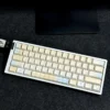Cloud Floral PBT Keycap Set on a white mechanical keyboard, showcasing ethereal flower designs