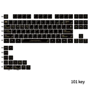 Microscopic view of dye-sublimated legend on a Baroque PBT keycap, illustrating the permanent, fade-resistant print.