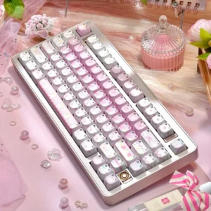 Fair Isle Cat Keycap Set - Full Keyboard View with Cozy Design