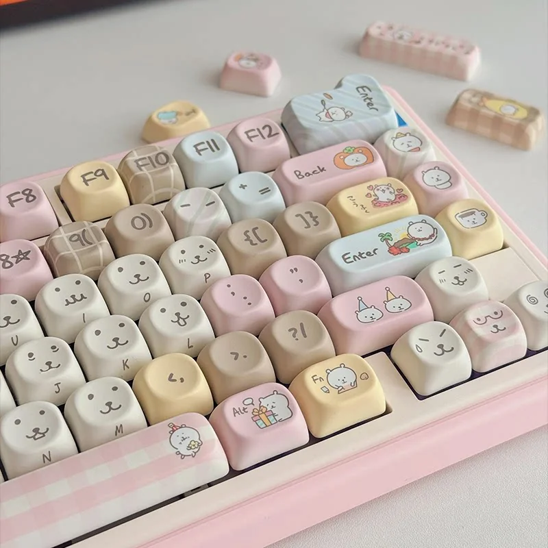 Full 130-key Chiikawa Joke Bear set layout