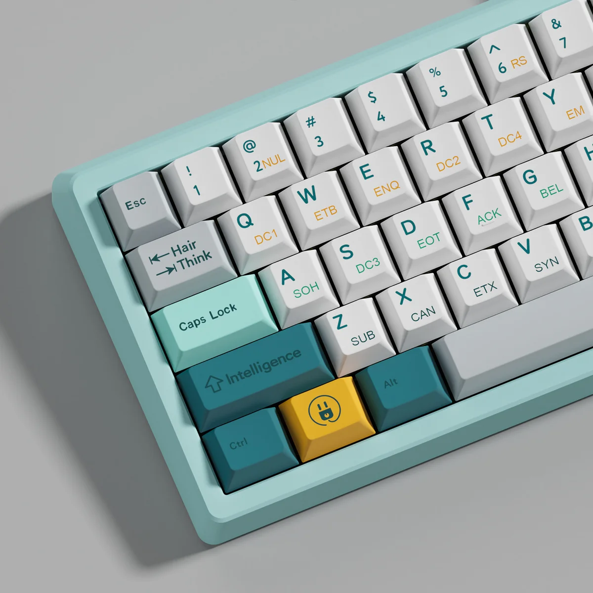 Full layout of Retro Evolution PBT keycaps with classic color scheme