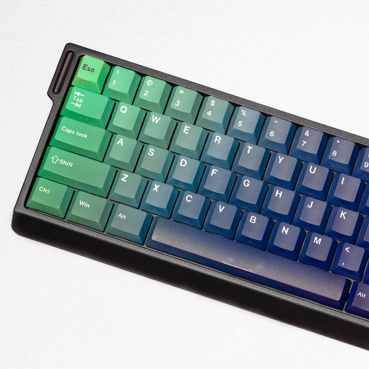 Top-down view of the Future Gradient Keycap Set, highlighting the smooth PBT texture and vibrant color gradient.