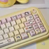Side profile of Hachimi Pixel Cat Meme Adorable pixel cat memes showing keycap set shape and fit
