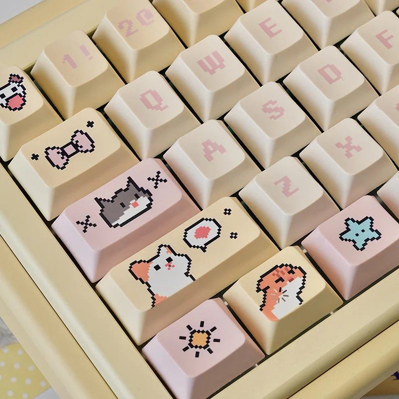Detailed texture view of Hachimi Pixel Cat Meme Adorable pixel cat memes design and material