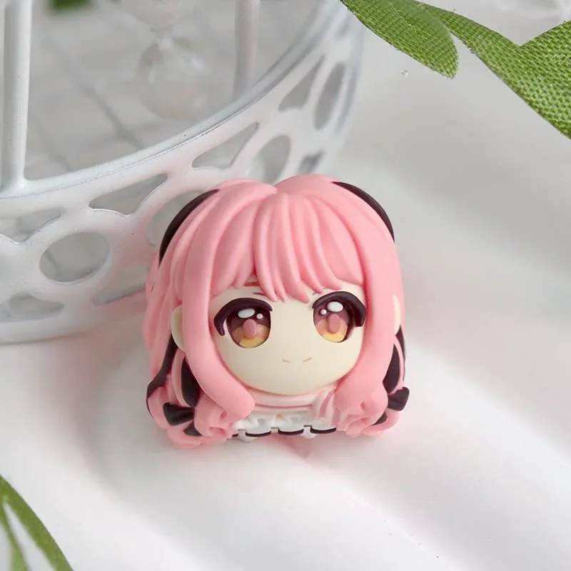 Side view of Infinity Nikki artisan keycap with glossy finish