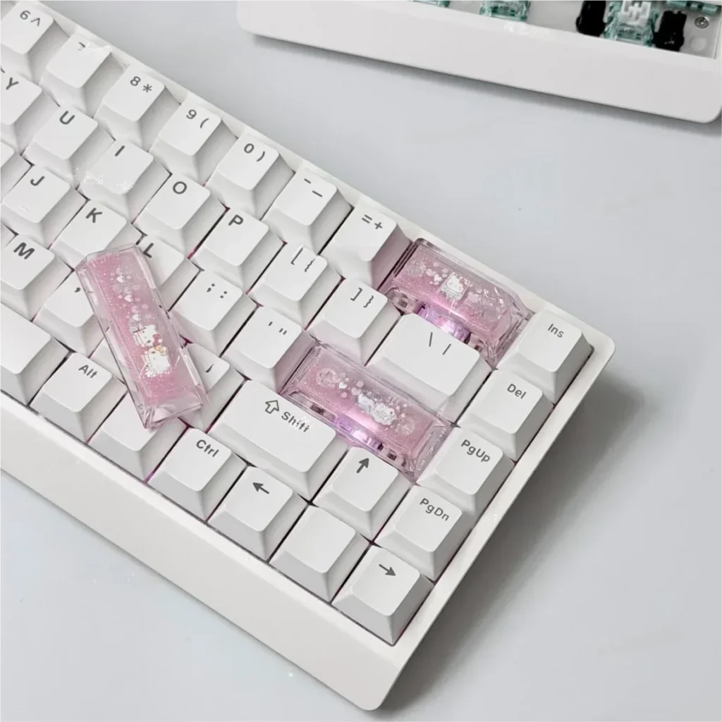 Hello Kitty Hello Kitty Handmade iconic Hello installed on a mechanical keyboard setup
