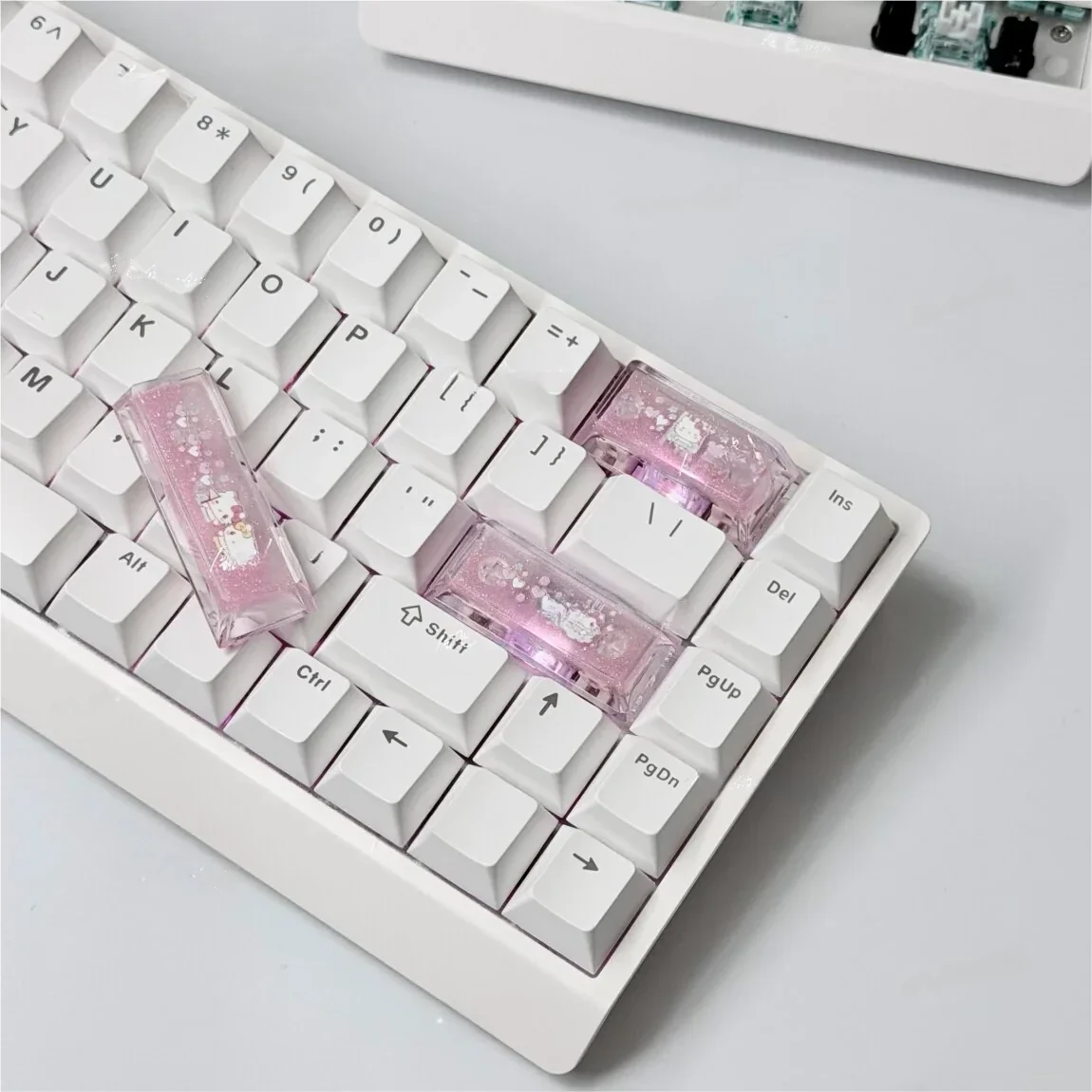 Hello Kitty Hello Kitty Handmade iconic Hello installed on a mechanical keyboard setup