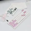 Side profile of Hello Kitty Hello Kitty Handmade iconic Hello showing keycap set shape and fit