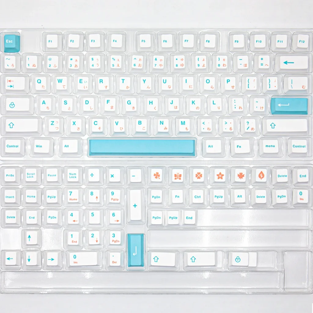 Angle view of Ice Berry Series Cherry Durable PBT refreshing showing color layering and layout presence