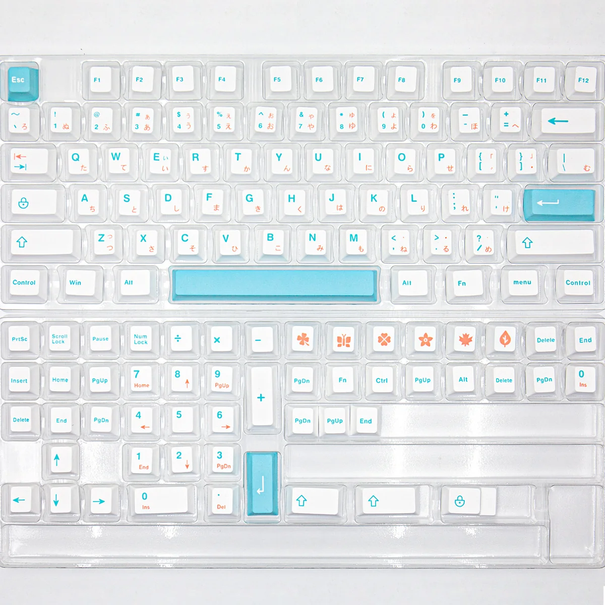 Angle view of Ice Berry Series Cherry Durable PBT refreshing showing color layering and layout presence
