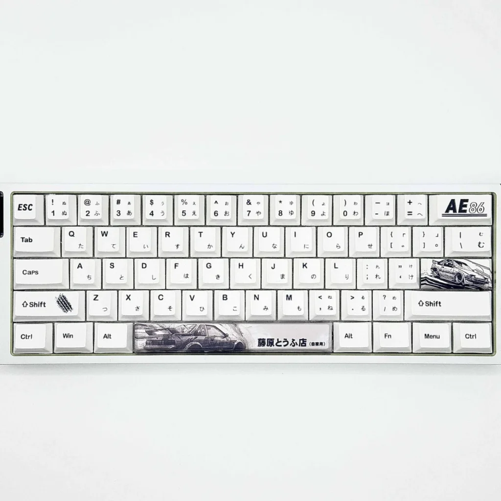 Initial D AE86 PBT Dye-sub Keycap Set on mechanical keyboard