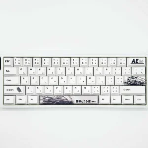 Initial D AE86 PBT Dye-sub Keycap Set on mechanical keyboard