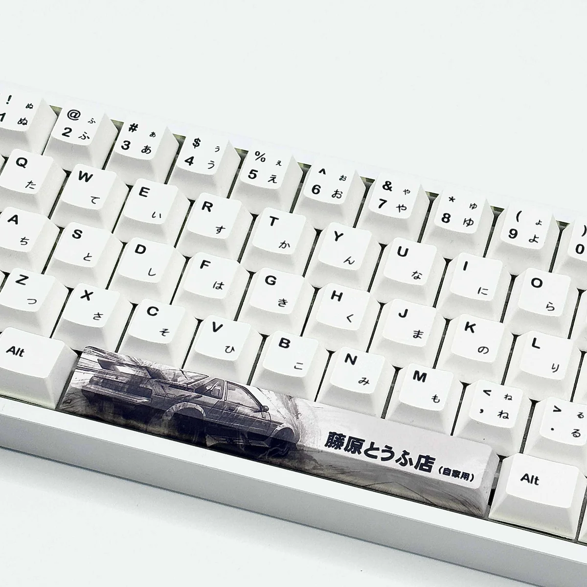 Overhead view of full Initial D keycap set layout