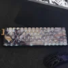 Close-up of Jinxian Cherry Keycap Set Side-Engraved Backlit highlighting details and finish