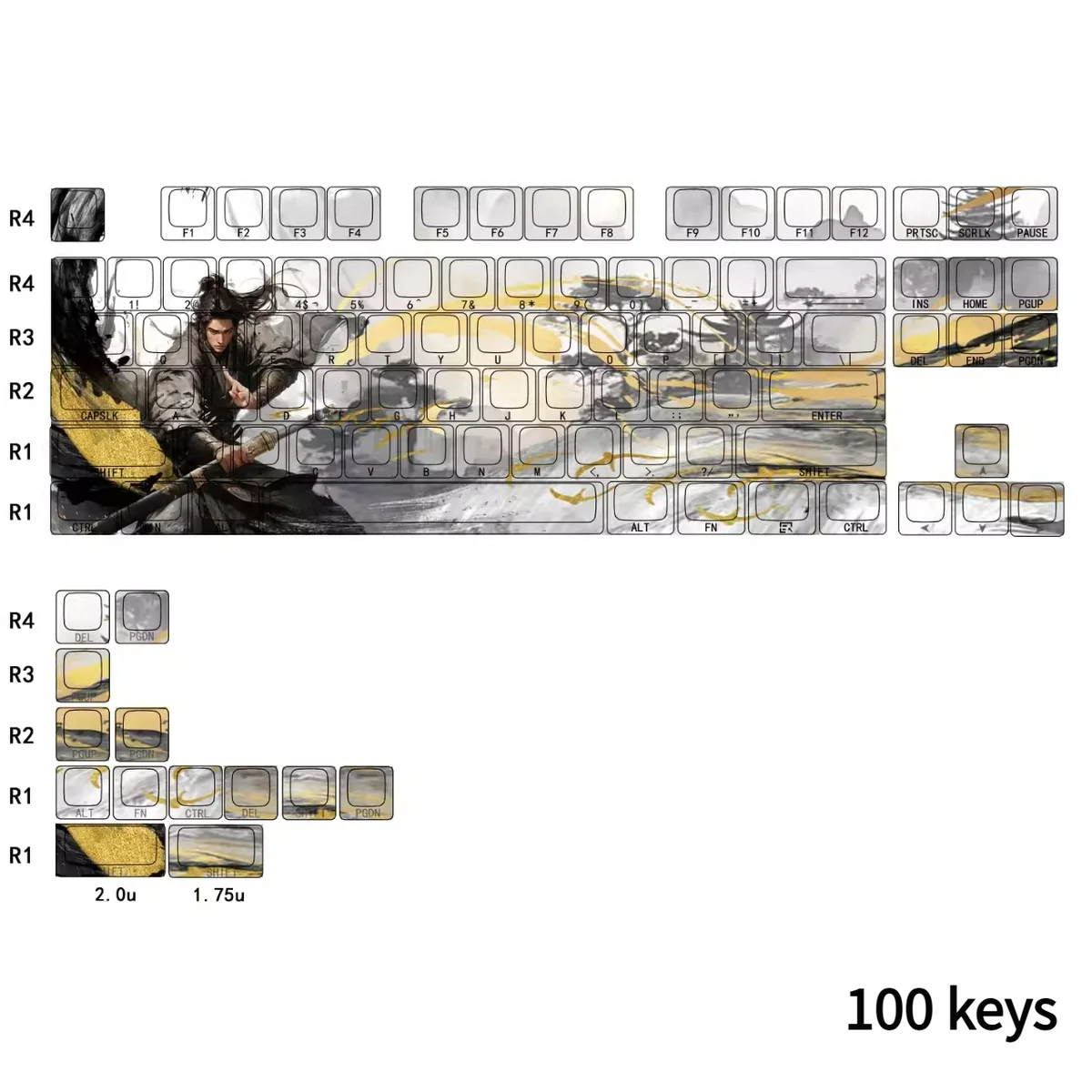 Detailed view 7 of Jinxian Cherry Keycap Set Side-Engraved Backlit