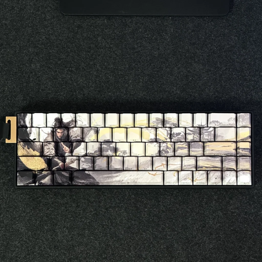 Jinxian Cherry Keycap Set Side-Engraved Backlit hero image featuring Jinxian Keycap Set