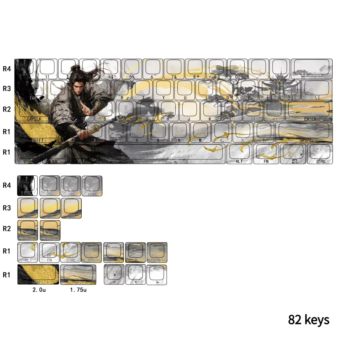 Detailed texture view of Jinxian Cherry Keycap Set Side-Engraved Backlit design and material