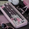 Close-up detail of a Lace Cat keycap showing intricate design