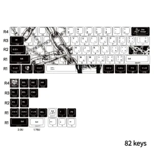 Detailed view of the translucent, side-engraved legends on the Makima keycaps, highlighting light-through effect