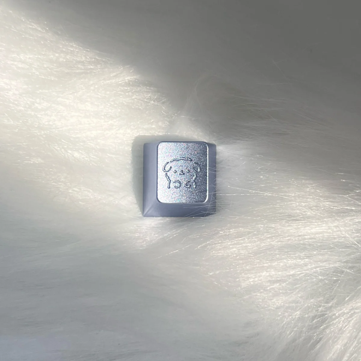 Maltese Dog Aluminum Keycap in 'Summer Mint' option, vibrant green