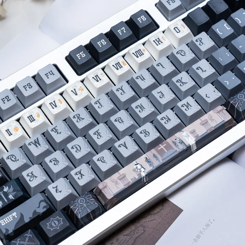 Side profile of Medieval Astrolabe Cherry Keycap Exquisite showing keycap set shape and fit