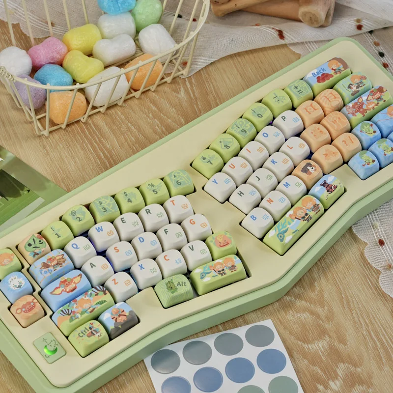 Side profile view of the uniform MOA keycap sculpt for ergonomic typing