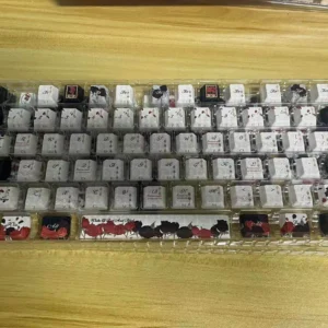 Underside of Dark Rose keycaps showing MX-style stem compatibility