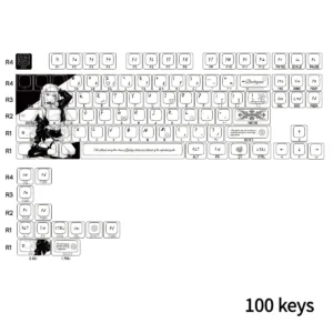Full layout of the Nako Cherry Profile PBT keycap set showcasing durability