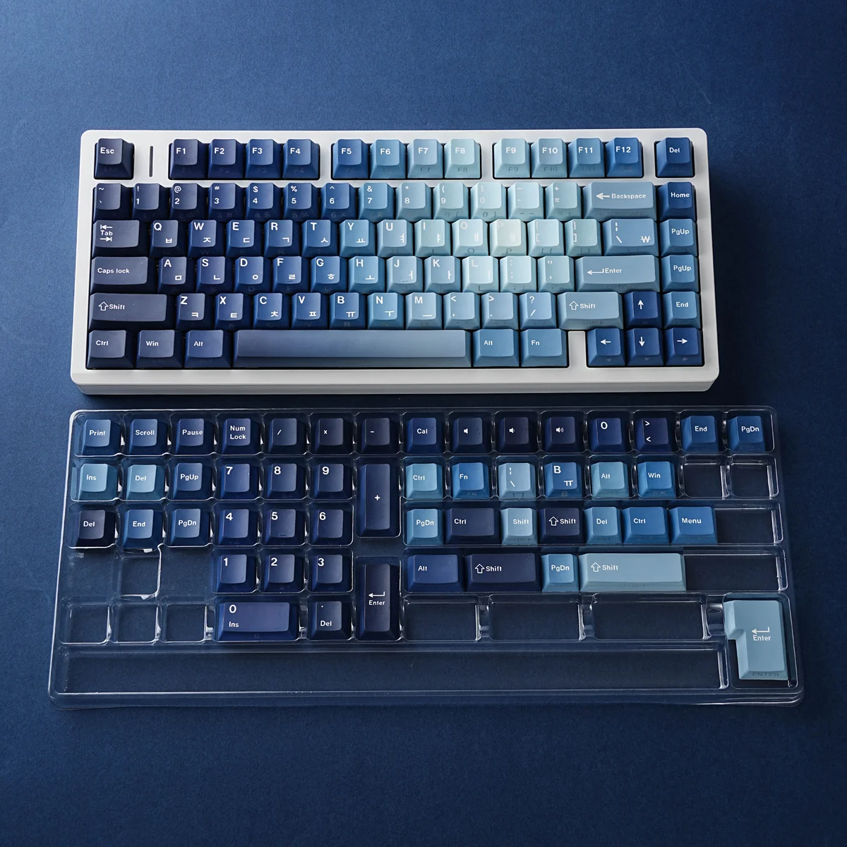 Close-up of Ocean Heart Cherry Keycap Premium PBT captivating highlighting details and finish