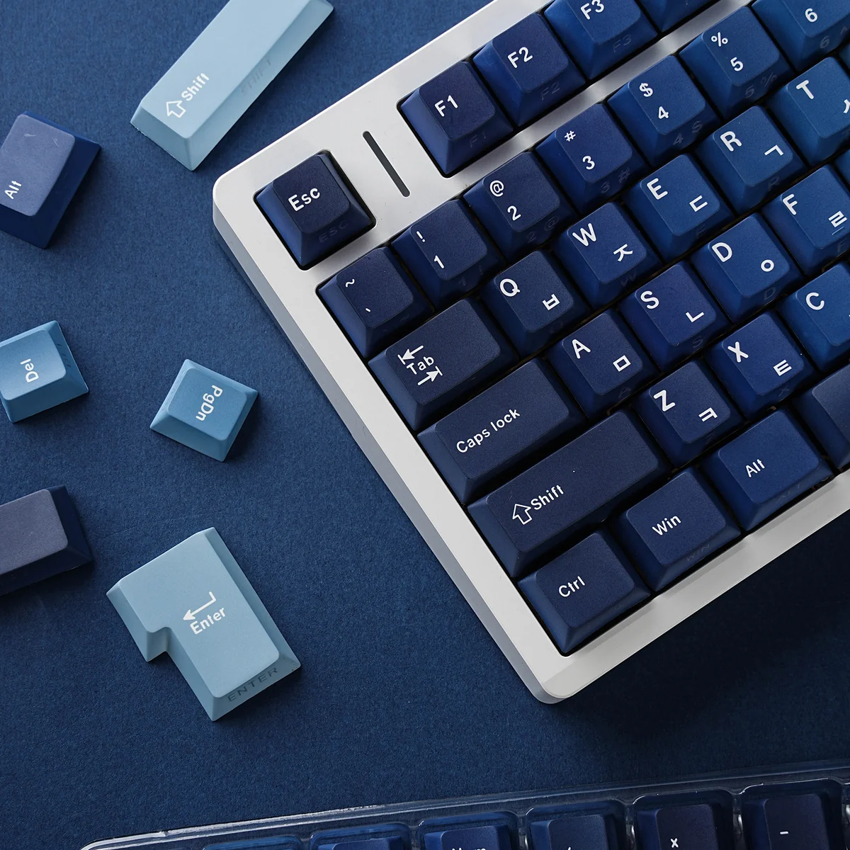 Ocean Heart Cherry Keycap Premium PBT captivating installed on a mechanical keyboard setup