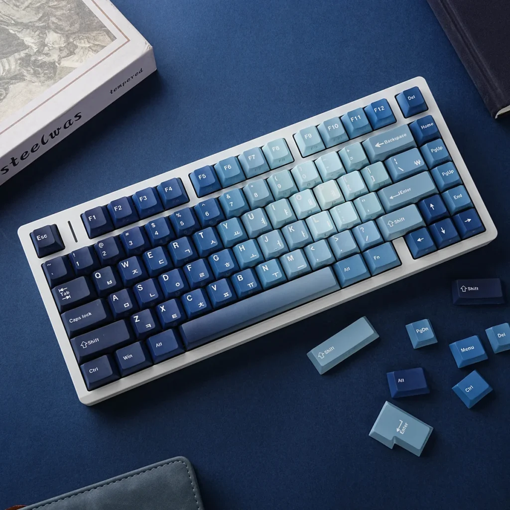 Ocean Heart Cherry Keycap Premium PBT captivating hero image featuring Ocean Heart Keycap Set