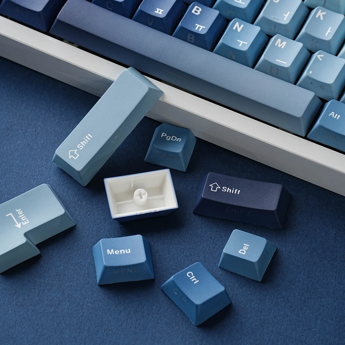 Detailed texture view of Ocean Heart Cherry Keycap Premium PBT captivating design and material