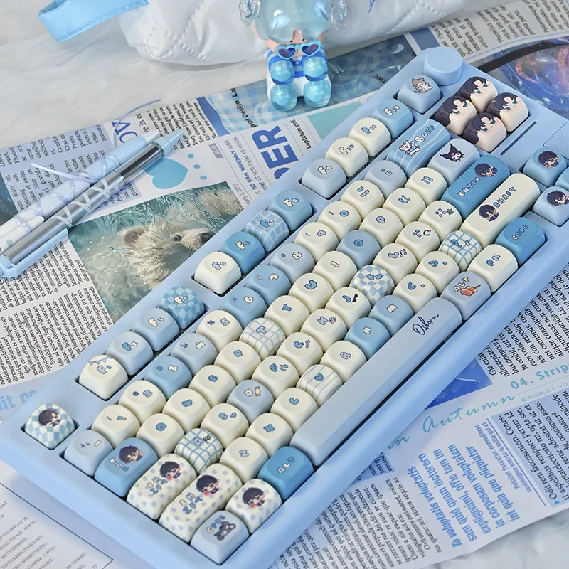 Detailed view of Osborn character art on PBT MOA keycaps