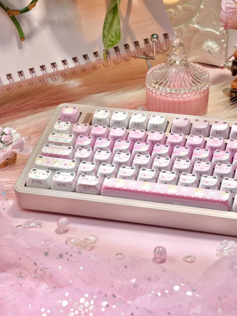 PBT Dye-Sublimation Keycaps creating a cozy aesthetic on a mechanical keyboard