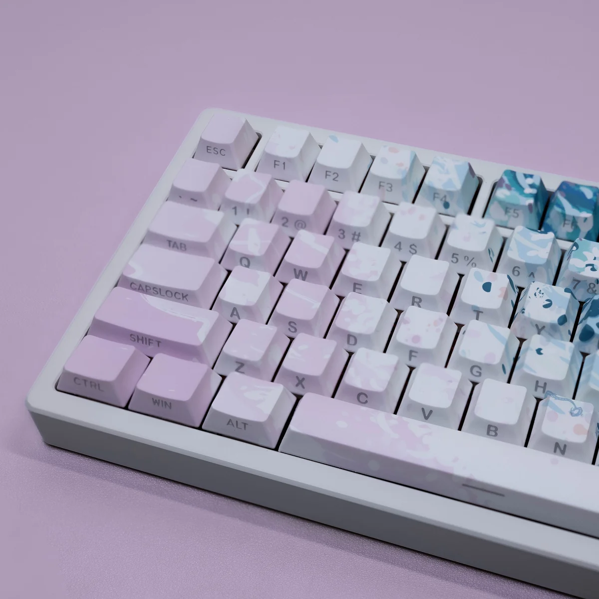 Close-up of Pink Beach Cherry Keycap Dreamy Pink Beach highlighting details and finish