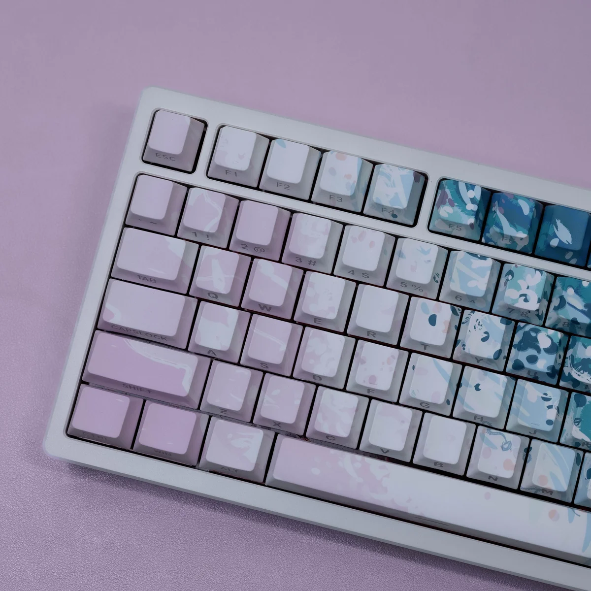 Pink Beach Cherry Keycap Dreamy Pink Beach installed on a mechanical keyboard setup